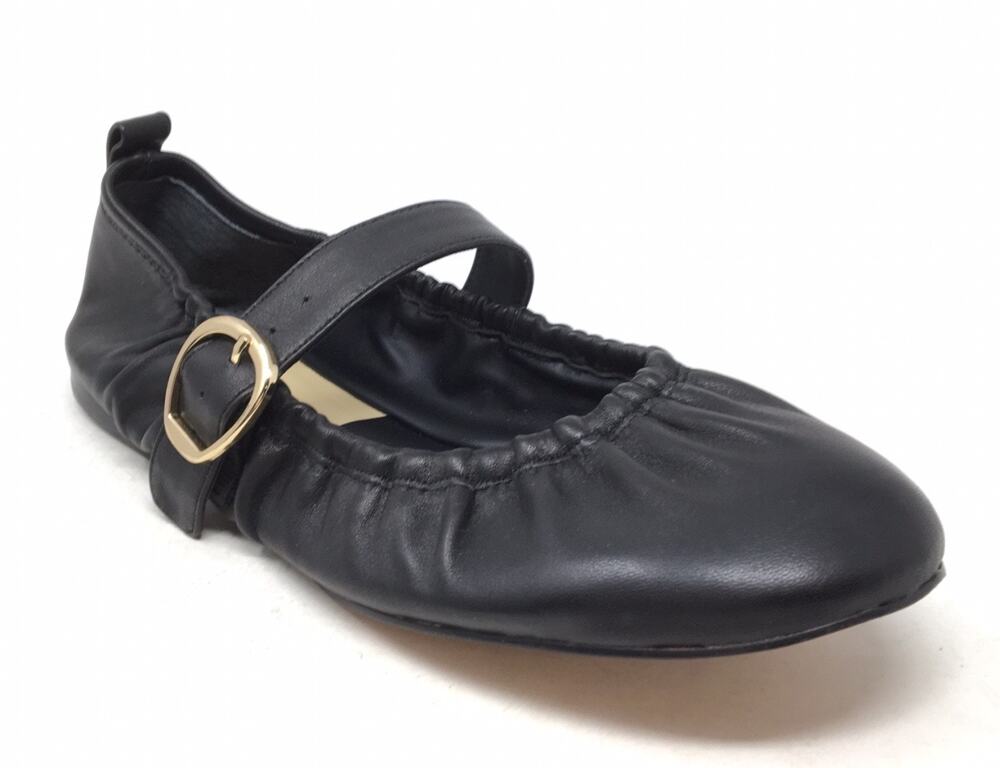 Dolce Vita Caely Women's Size 7 Black Leather Ballet Flat Mary Jane Strap Shoes